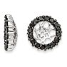 14K White Gold 4-Prong Black Diamond Earring Jackets, Fits 3 3/4-4ct Stud Earrings
 Image-1