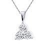 1/2ct Three Diamond Triangle Style Diamond Pendant In 14k White Gold Image-1