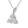 1/2ct Three Diamond Triangle Style Diamond Pendant In 14k White Gold Image-2