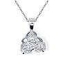 1/2ct Three Diamond Triangle Style Diamond Pendant In 14k White Gold Image-3