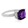 5ct Cushion Cut Amethyst Ring Crafted In Solid Sterling Silver Image-2