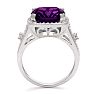 5ct Cushion Cut Halo Style Amethyst Ring Crafted In Solid Sterling Silver Image-3
