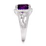 5ct Cushion Cut Halo Style Amethyst Ring Crafted In Solid Sterling Silver Image-4