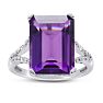 Unreal, Massive 10 Carat Vibrant Amethyst and Diamond Ring! Killer Ring, Killer Price! Image-1