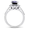 2ct Oval Shape Floral Halo Sapphire and Diamond Ring Crafted In Solid Sterling Silver Image-4