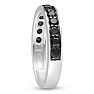 1/2ct Black Diamond Wedding Band Crafted In Solid Sterling Silver Image-4