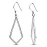 1/2ct Diamond Geometric Dangle Earrings Crafted In Solid Sterling Silver Image-1
