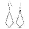 1/2ct Diamond Geometric Dangle Earrings Crafted In Solid Sterling Silver Image-2
