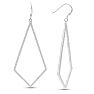 1ct Diamond Geometric Dangle Earrings Crafted In Solid Sterling Silver Image-1