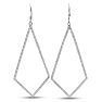 1ct Diamond Geometric Dangle Earrings Crafted In Solid Sterling Silver Image-2