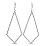 1ct Diamond Geometric Dangle Earrings Crafted In Solid Sterling Silver Image-3