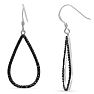 1/2ct Black Diamond Teardrop Dangle Earrings Crafted In Solid Sterling Silver Image-1