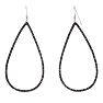 1ct Black Diamond Teardrop Dangle Earrings Crafted In Solid Sterling Silver Image-1