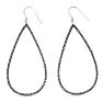1ct Black Diamond Teardrop Dangle Earrings Crafted In Solid Sterling Silver Image-2