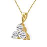 1/2ct Three Diamond Triangle Style Diamond Pendant In 14k Yellow Gold Image-2