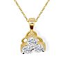1/2ct Three Diamond Triangle Style Diamond Pendant In 14k Yellow Gold Image-3