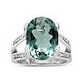 5 ½ Carat Oval Green Amethyst and Diamond Ring
 Image-1