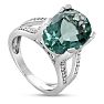 5 ½ Carat Oval Green Amethyst and Diamond Ring
 Image-2