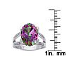 5-1/2 Carat Oval Shape Mystic Topaz Ring With Diamonds - Incredibly Beautiful! Image-5