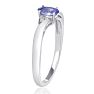 3/8ct Oval Shape Tanzanite and Diamond Ring Crafted In Solid Sterling Silver Image-3