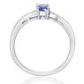 3/8ct Oval Shape Tanzanite and Diamond Ring Crafted In Solid Sterling Silver Image-4