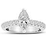 1 1/3 Carat Marquise Cut Diamond Engagement Ring Crafted in 14 Karat White Gold Image-1