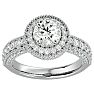 2 1/2 Carat Halo Diamond Engagement Ring In 14 Karat White Gold Image-1