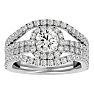 2 Carat Halo Diamond Engagement Ring in 14 Karat White Gold.  Fabulous Massive Ring! Image-1