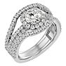 2 Carat Halo Diamond Engagement Ring in 14 Karat White Gold.  Fabulous Massive Ring! Image-2
