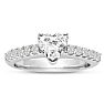 1 1/3ct Heart Shaped Diamond Engagement Ring Crafted in 14 Karat White Gold Image-1