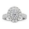 1 3/5 Carat Oval Halo Diamond Engagement Ring in 14 Karat White Gold Image-1
