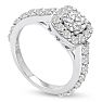 1 3/4ct Halo Diamond Engagement Ring Crafted in 14 Karat White Gold Image-2
