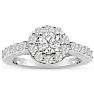 1 1/2 Carat Halo Diamond Engagement Ring in 14 Karat White Gold Image-1
