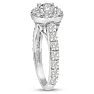 1 1/2 Carat Halo Diamond Engagement Ring in 14 Karat White Gold Image-4