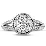 1 3/4 Carat Split Shank Halo Diamond Engagement Ring in 14 Karat White Gold Image-1