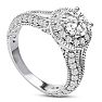 1 3/4 Carat Split Shank Halo Diamond Engagement Ring in 14 Karat White Gold Image-2