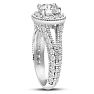 1 3/4 Carat Split Shank Halo Diamond Engagement Ring in 14 Karat White Gold Image-4