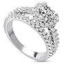 1 2/3 Carat Heart Halo Diamond Engagement Ring in 14 Karat White Gold Image-2