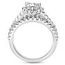 1 2/3 Carat Heart Halo Diamond Engagement Ring in 14 Karat White Gold Image-4