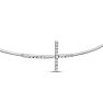 Cubic Zirconia Sideways Cross Bangle Bracelet Crafted In Solid Sterling Silver Image-3
