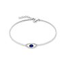 Cubic Zirconia Evil Eye Bangle Bracelet Crafted In Solid Sterling Silver Image-2