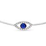 Cubic Zirconia Evil Eye Bangle Bracelet Crafted In Solid Sterling Silver Image-3