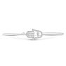 Cubic Zirconia Hamsa Bangle Bracelet Crafted In Solid Sterling Silver Image-1