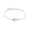 Cubic Zirconia Hamsa Bangle Bracelet Crafted In Solid Sterling Silver Image-2