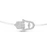 Cubic Zirconia Hamsa Bangle Bracelet Crafted In Solid Sterling Silver Image-3
