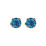Nearly 1 Carat Blue Diamond Stud Earrings In Yellow Gold Image-2