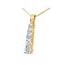 1/4ct Stick Style Journey Diamond Pendant in 14k Yellow Gold Image-2