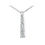 1ct Stick Style Journey Diamond Pendant in 14k White Gold Image-1