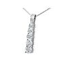 1ct Stick Style Journey Diamond Pendant in 14k White Gold Image-2