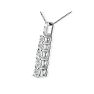 1ct Stick Style Journey Diamond Pendant in 14k White Gold Image-3